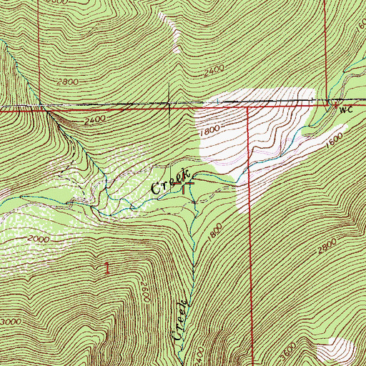 Topographic Map of Shake Creek, WA