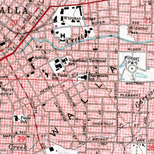 Topographic Map of Sharpstein Elementary School, WA