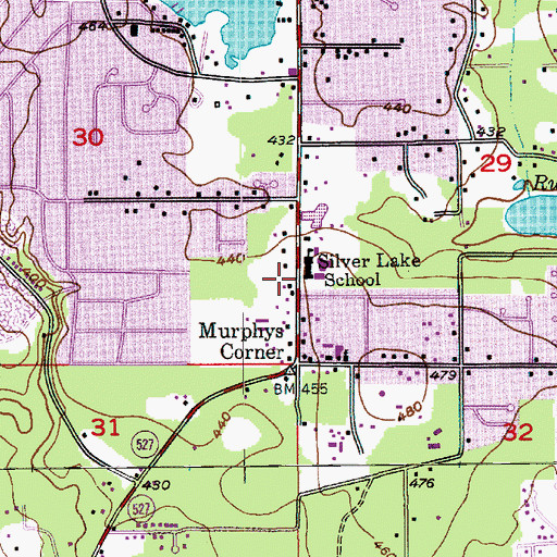 Topographic Map of Silver Lake Christian School, WA