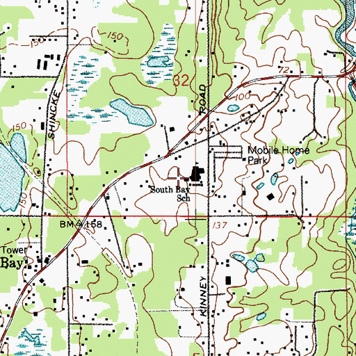 Topographic Map of South Bay Elementary School, WA