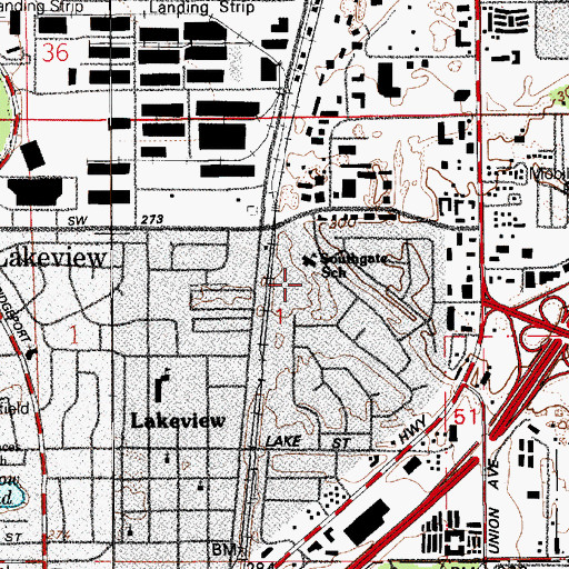 Topographic Map of Southgate Elementary School, WA