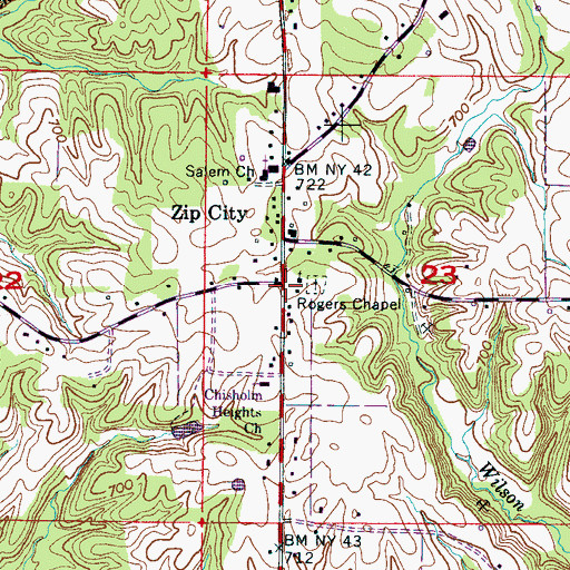 Topographic Map of Rogers Chapel United Methodist Church, AL