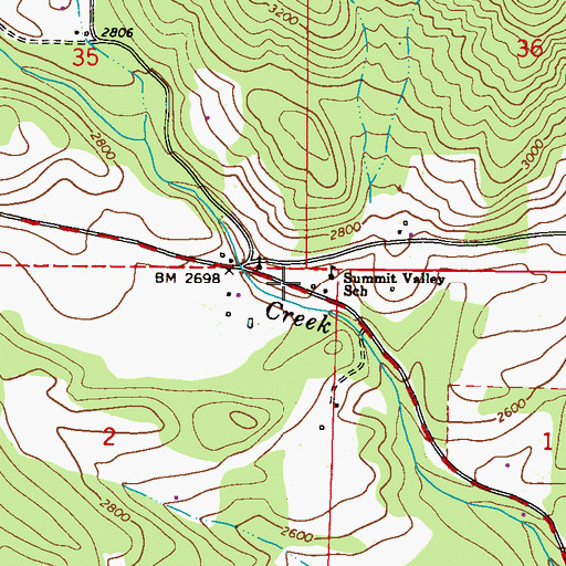 Topographic Map of Summit Valley School, WA