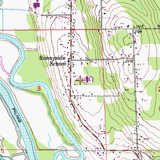 Topographic Map of Sunnyside Elementary School, WA