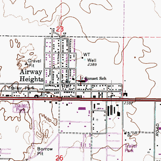 Topographic Map of Sunset Elementary School, WA