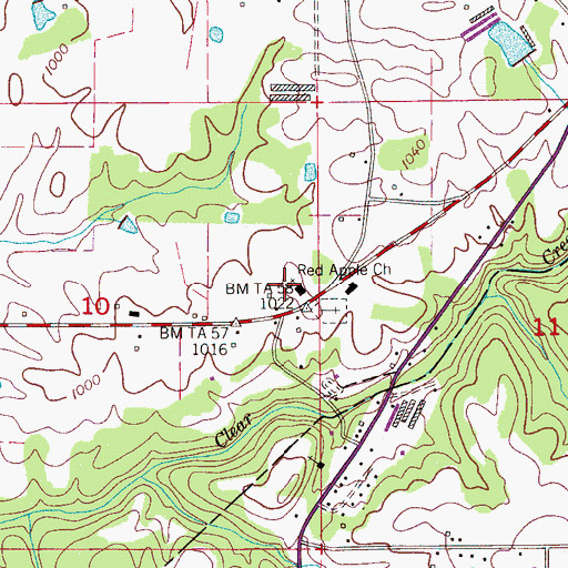 Topographic Map of Red Apple Missionary Baptist Church, AL