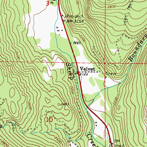 Topographic Map of Velvet, WA
