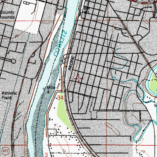Topographic Map of Wallace Elementary School, WA