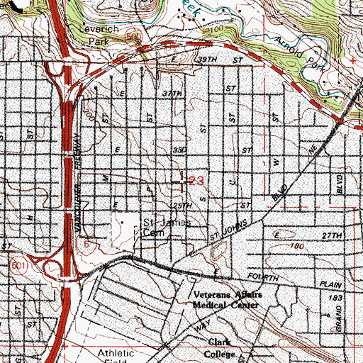 Topographic Map of Washington Elementary School, WA