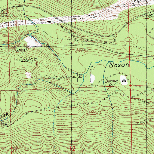 Topographic Map of Whitepine Creek, WA