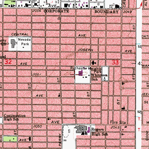Topographic Map of Whitman Elementary School, WA