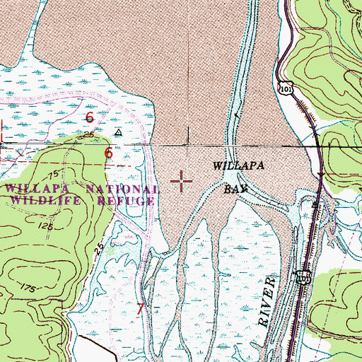Topographic Map of Willapa Bay, WA