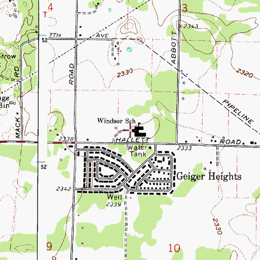 Topographic Map of Windsor Elementary School, WA