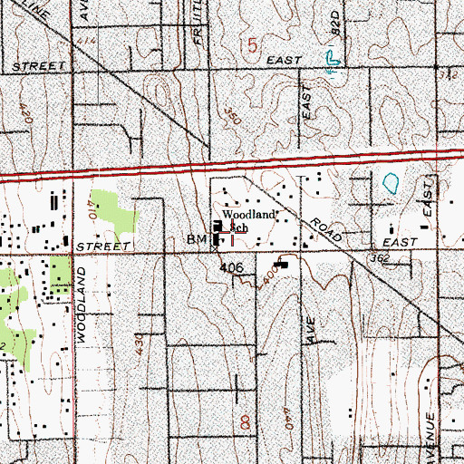 Topographic Map of Woodland Elementary School, WA