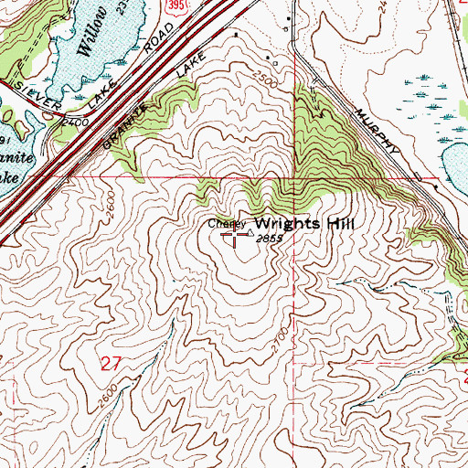 Topographic Map of Wrights Hill, WA
