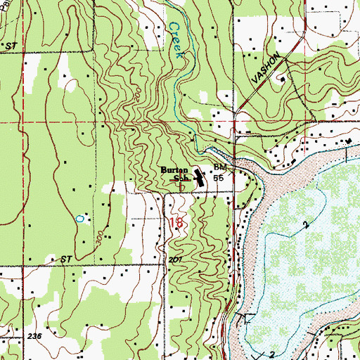 Topographic Map of Burton Elementary School, WA