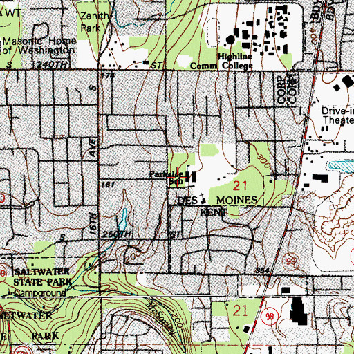 Topographic Map of Parkside Primary School, WA