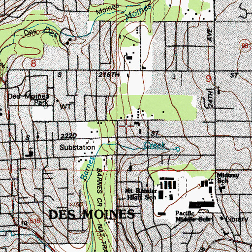 Topographic Map of Saint Philomena Catholic School, WA