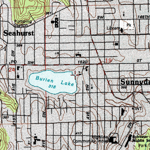Topographic Map of Ruth Dykeman Center, WA