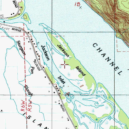 Topographic Map of Jackson Island, WA