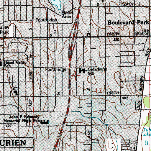 Topographic Map of Cedarhurst Elementary School, WA
