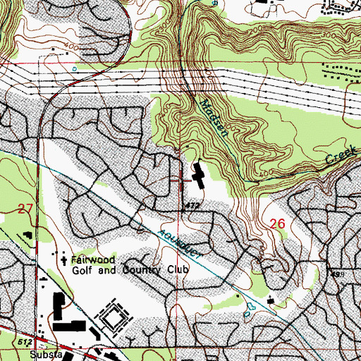 Topographic Map of Fairwood Elementary School, WA
