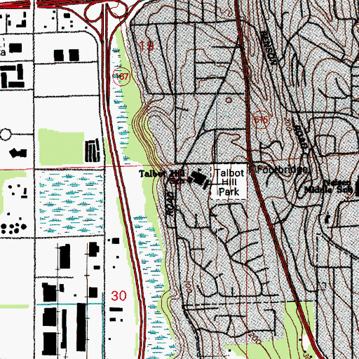 Topographic Map of Talbot Hill Elementary School, WA