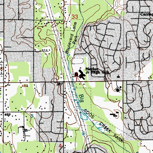 Topographic Map of Meeker Middle School, WA