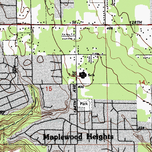 Topographic Map of Maplewood Heights Elementary School, WA
