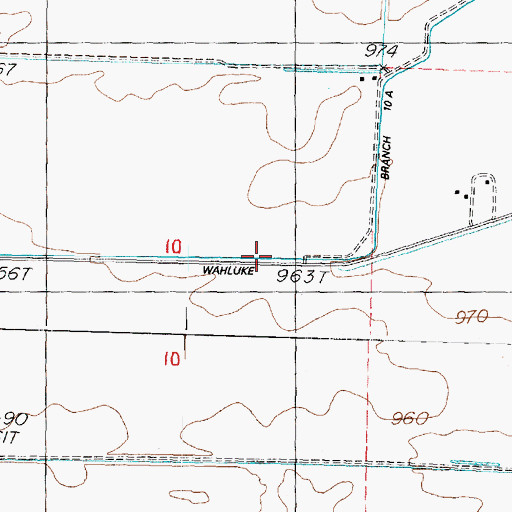 Topographic Map of Wahluke Branch Ten-A Wasteway, WA
