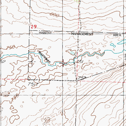 Topographic Map of Wahluke Branch Ten Wasteway, WA