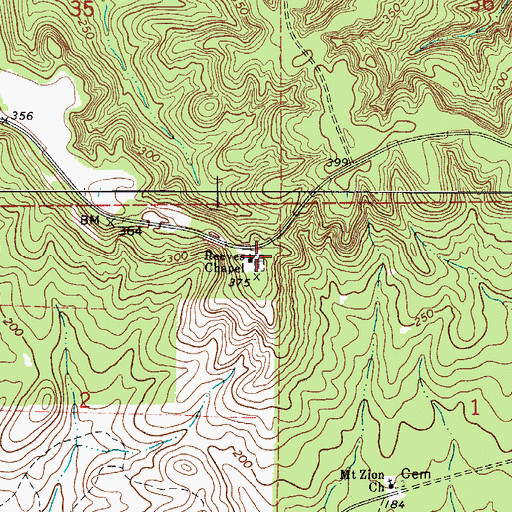 Topographic Map of Reeves Chapel, AL