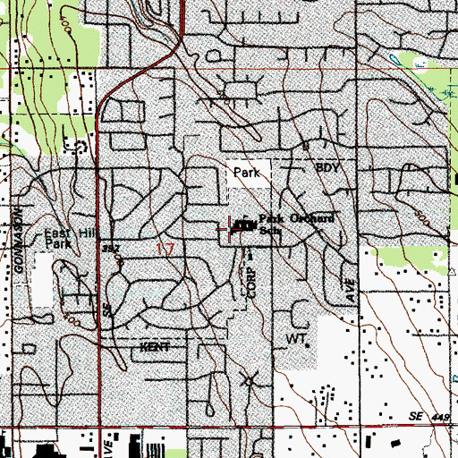 Topographic Map of Park Orchard Elementary School, WA