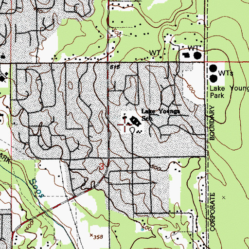 Topographic Map of Lake Youngs Elementary School, WA