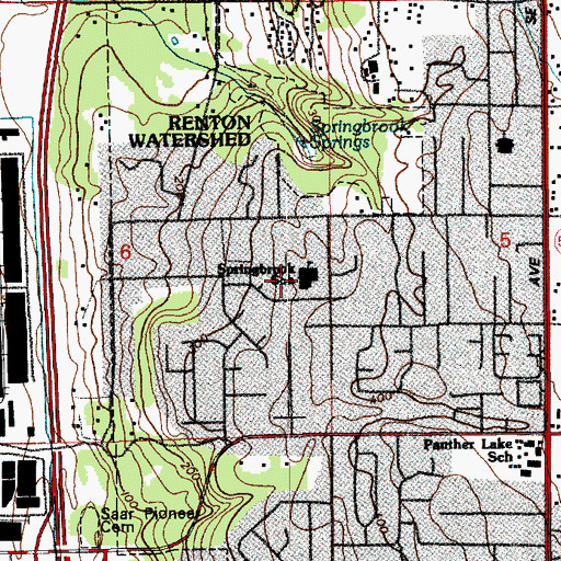 Topographic Map of Springbrook Elementary School, WA