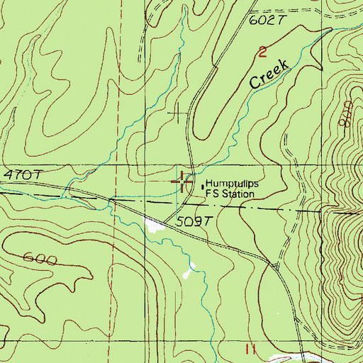 Topographic Map of Humptulips Guard Station, WA