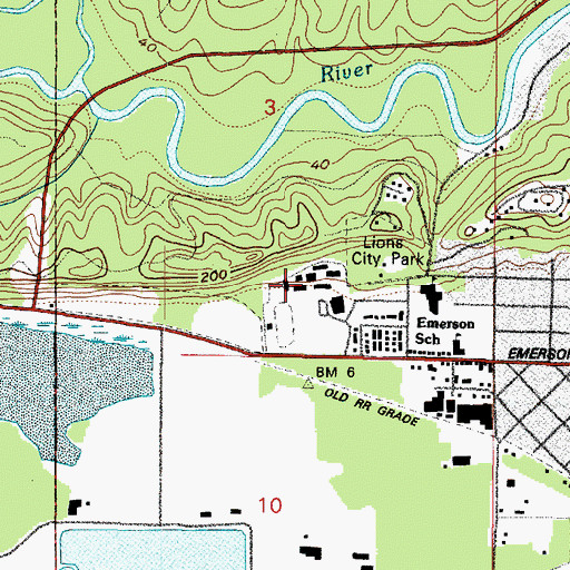 Topographic Map of Hoquiam High School, WA