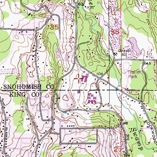 Topographic Map of Lockwood Elementary School, WA