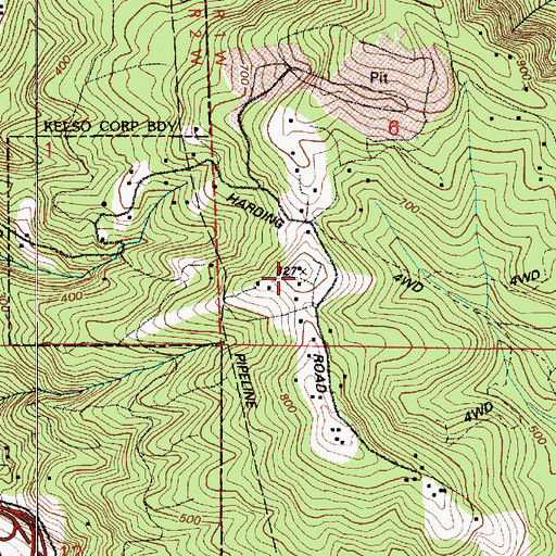 Topographic Map of Carrolls Hill, WA
