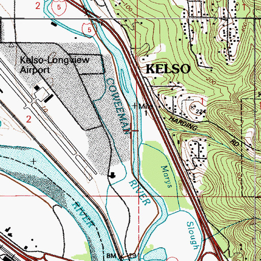 Topographic Map of Harding Creek, WA