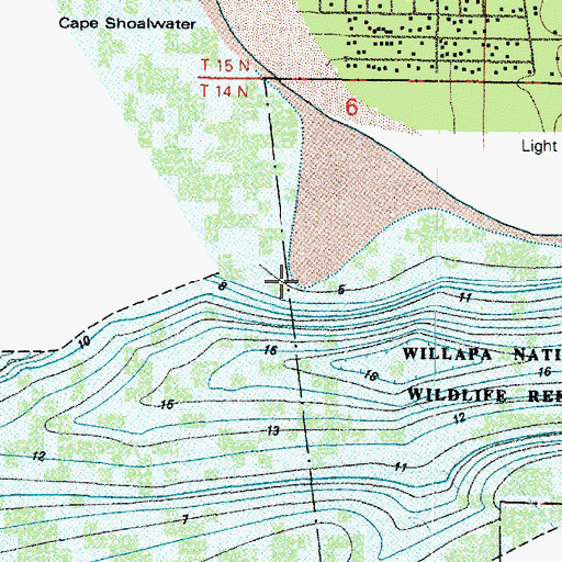 Topographic Map of Willapa Bay Lighthouse (historical), WA