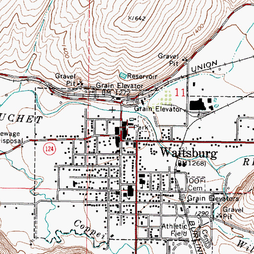 Topographic Map of Preston Park, WA
