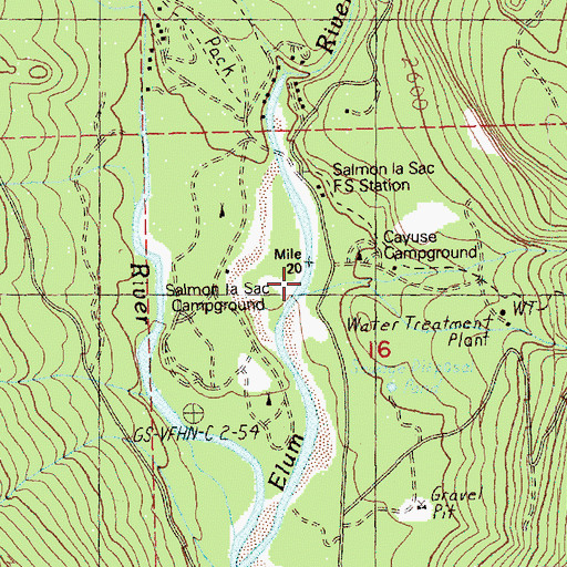 Topographic Map of Salmon La Sac, WA
