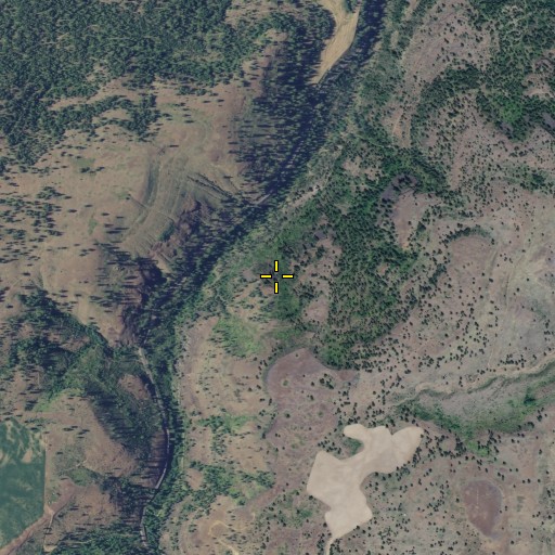 Aerial/Satellite Image of Hawk Creek Falls, WA