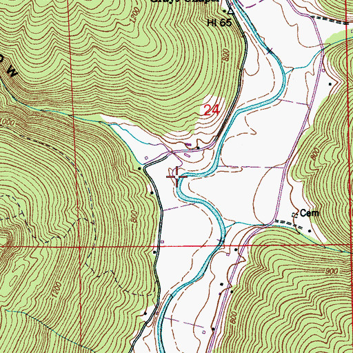 Topographic Map of Reid Hollow, AL