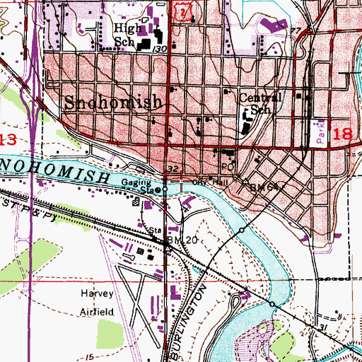 Topographic Map of Ferguson Cottage, WA