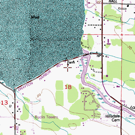 Topographic Map of Hillsdale, WA