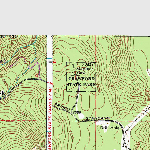 Topographic Map of Crawford State Park, WA