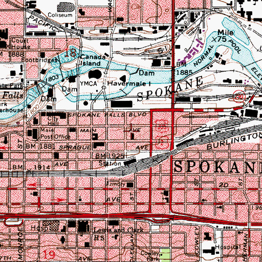 Topographic Map of Sherwood Building, WA