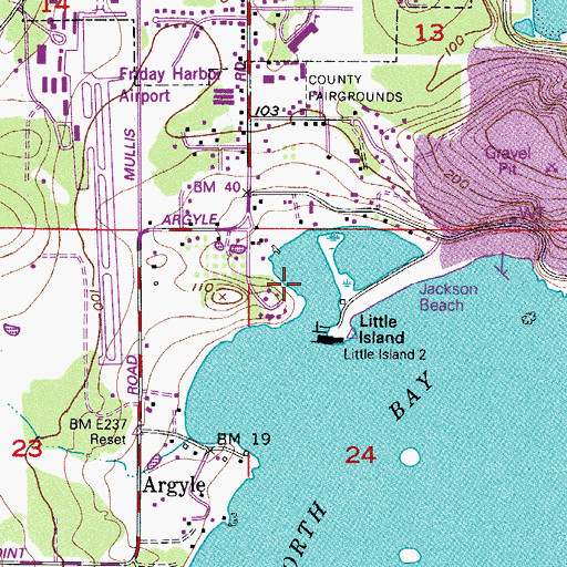Topographic Map of Argyle Lagoon, WA
